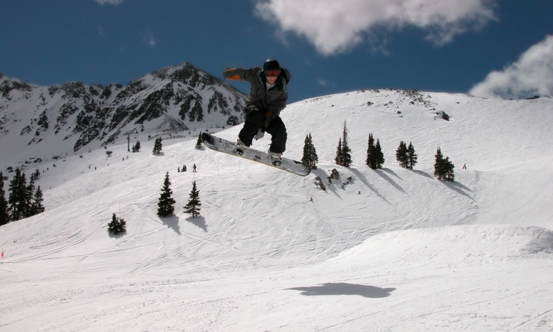 Snowboarder at Arapahoe Basin