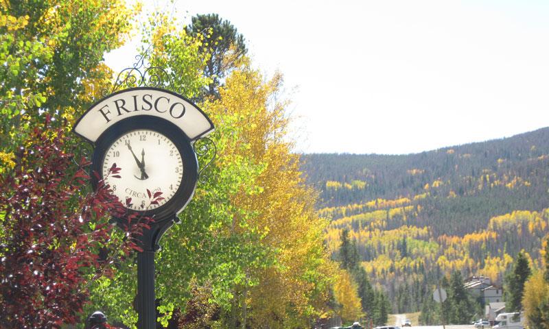 Historic clock in downtown Frisco